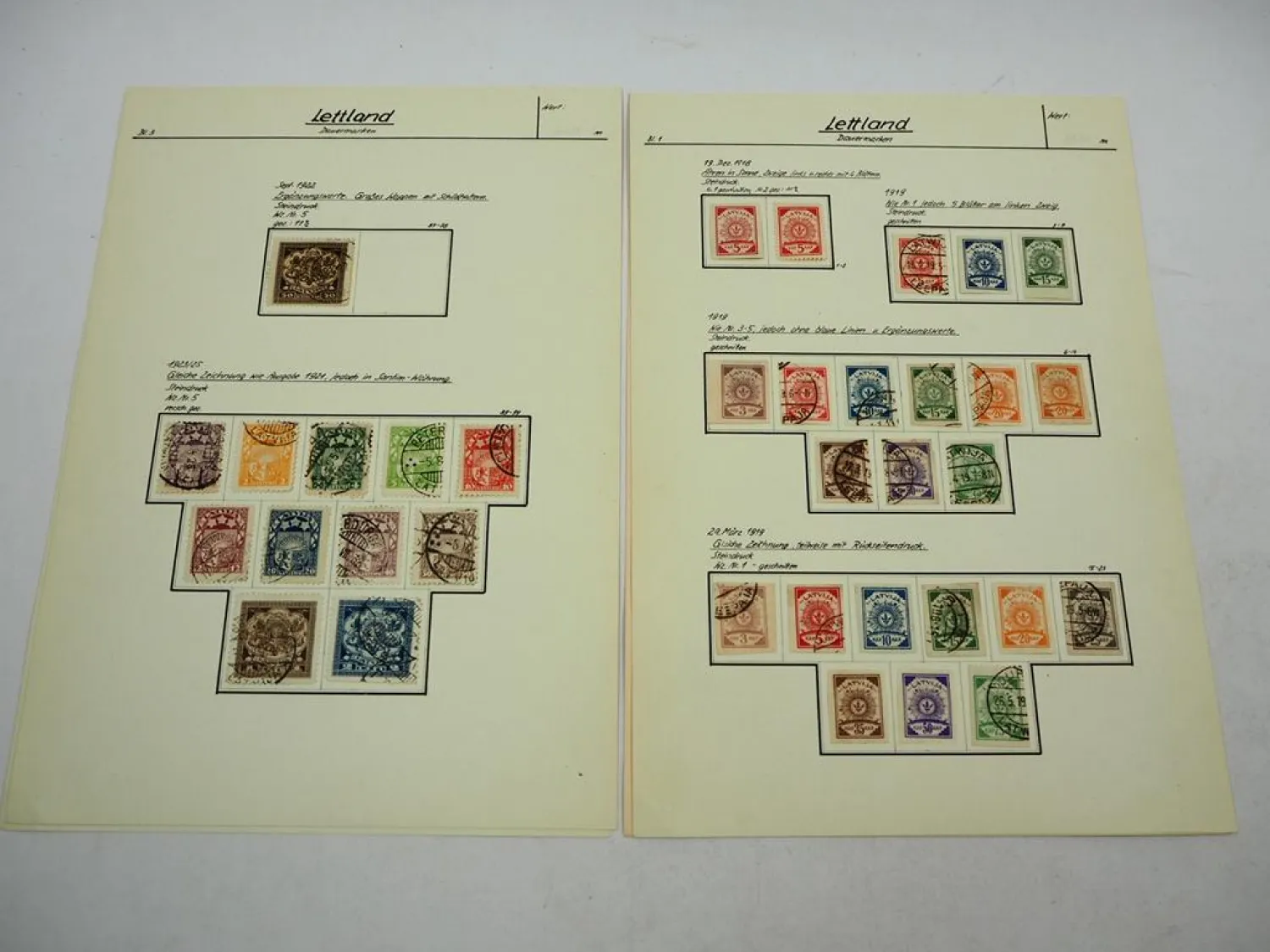 Briefmarken mit Falz Lettland Latvija Republik 1920/30er Jahre