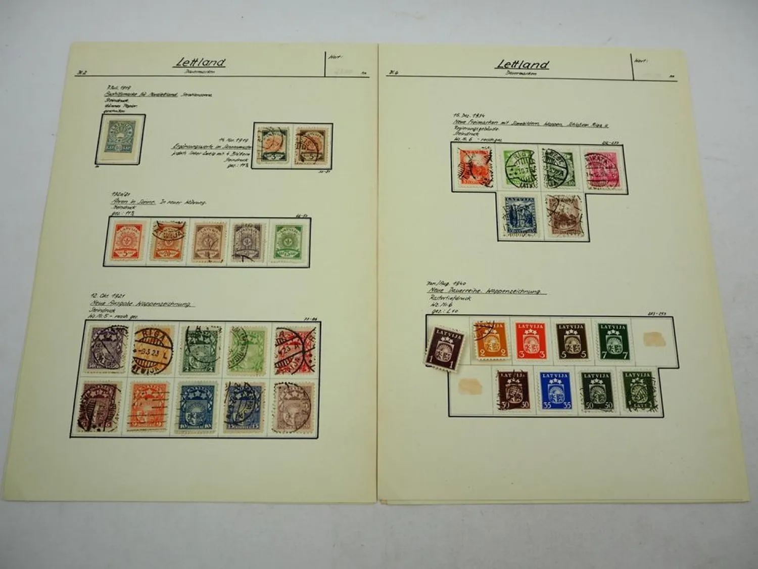 Briefmarken mit Falz Lettland Latvija Republik 1920/30er Jahre