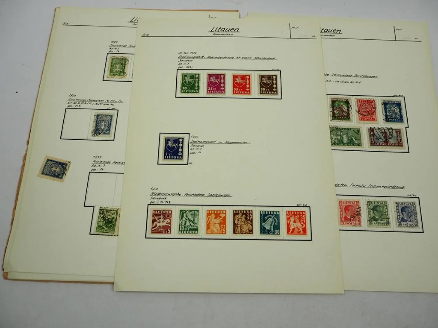 Briefmarken mit Falz Litauen Srodkowa Litwa Lietuva 1920/30er Jahre