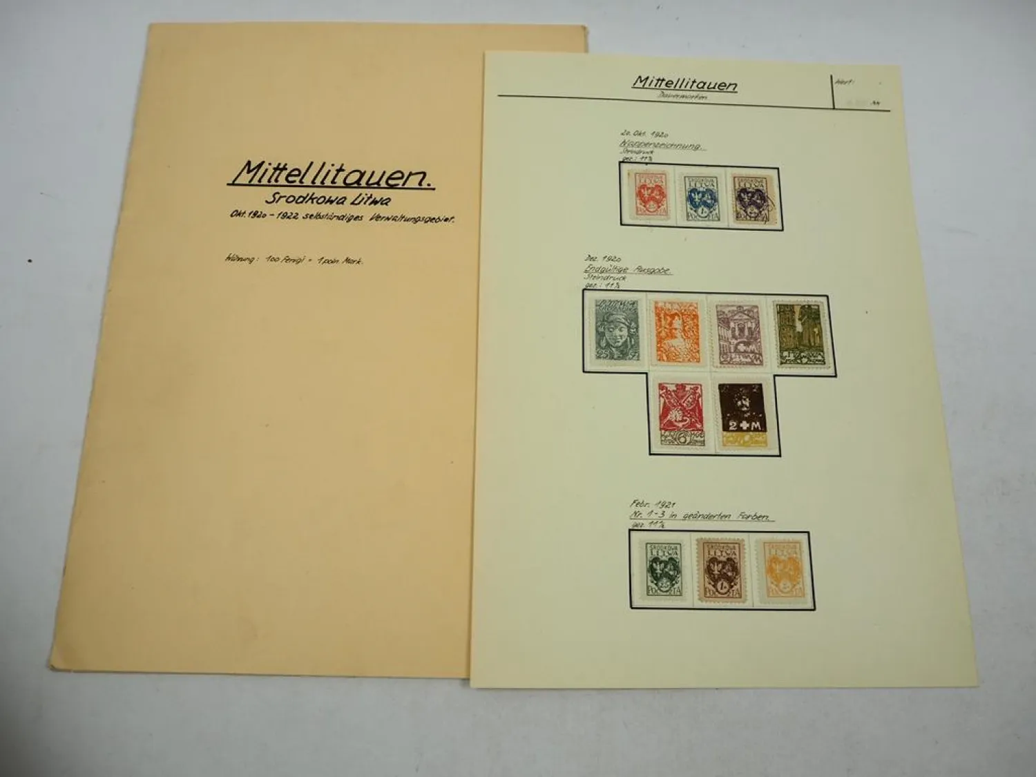 Briefmarken mit Falz Litauen Srodkowa Litwa Lietuva 1920/30er Jahre