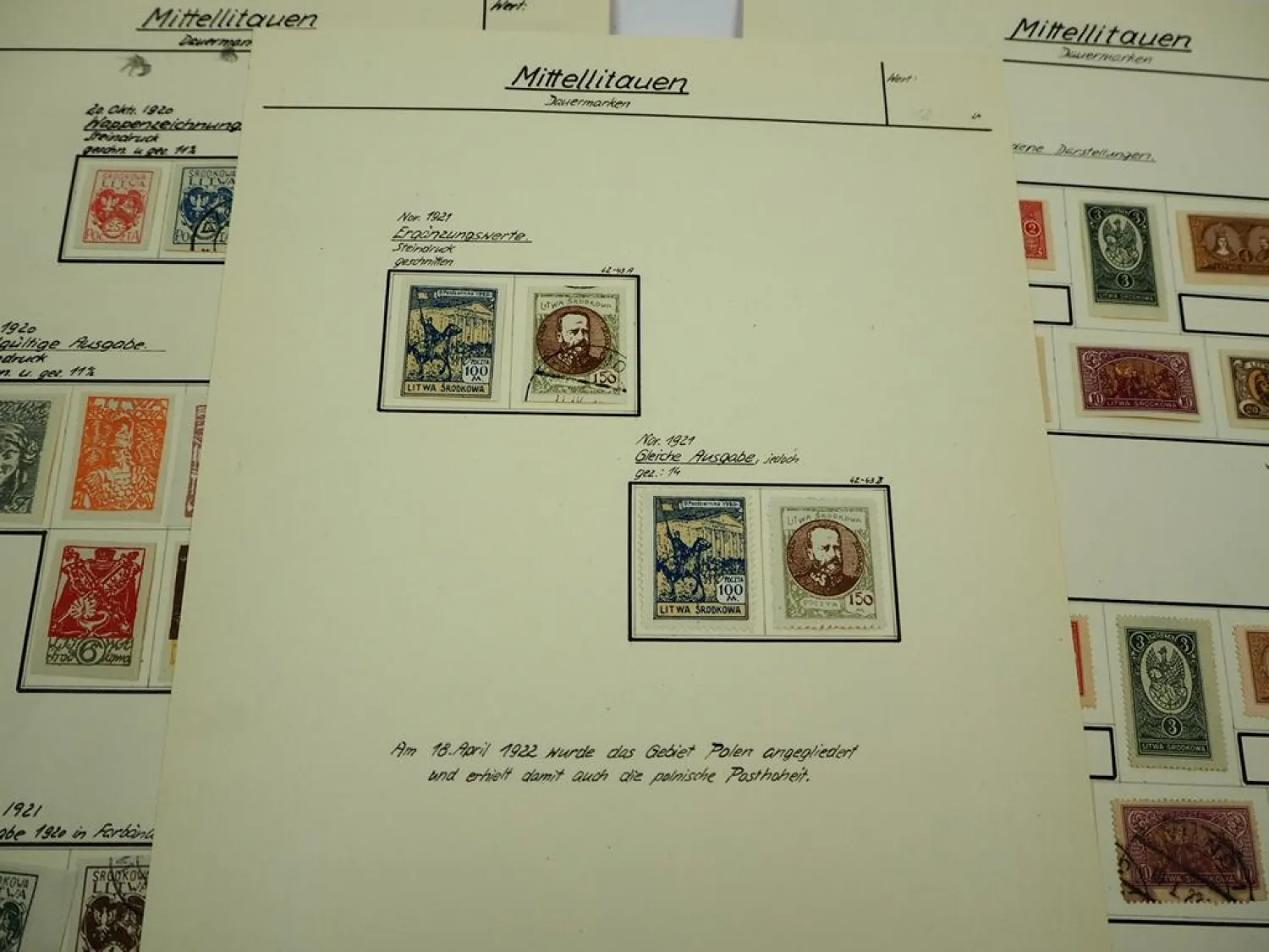 Briefmarken mit Falz Litauen Srodkowa Litwa Lietuva 1920/30er Jahre