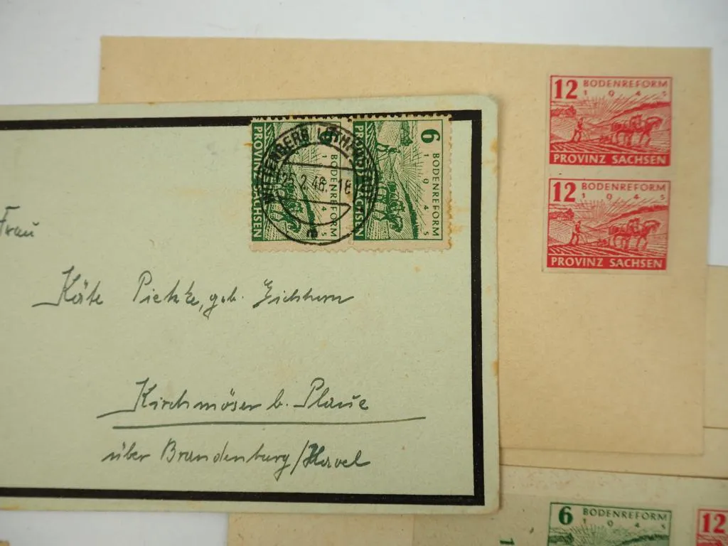 Briefmarken Provinz Sachsen Bodenreform 1945