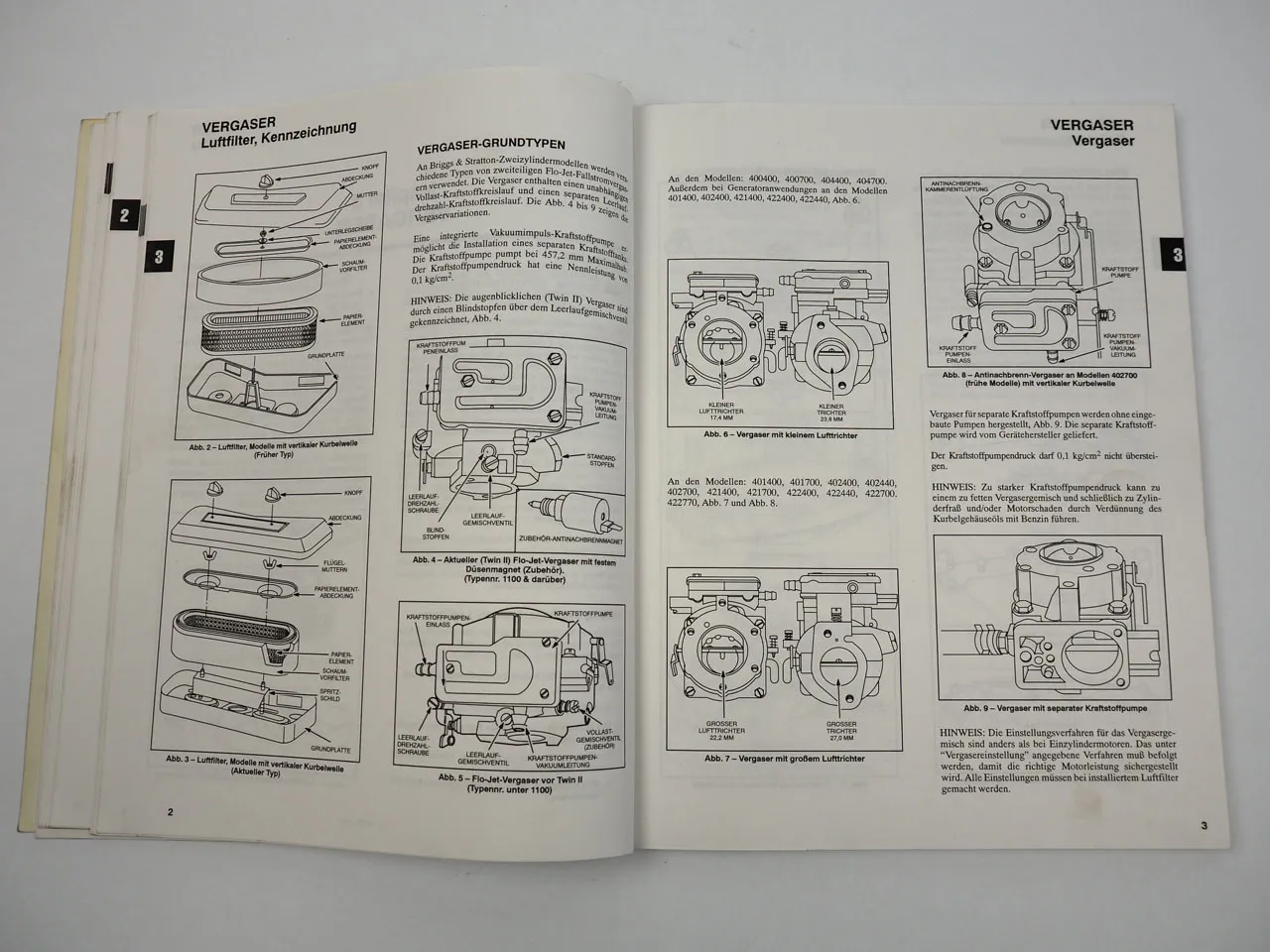 Briggs & Stratton 2 Zylinder Motoren Reparaturanleitung Werkstatthandbuch 1994