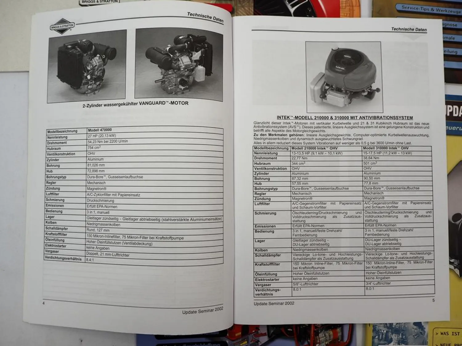 Briggs & Stratton 6x Zeitschrift Update Seminar mit Neuerungen 1999 - 2006