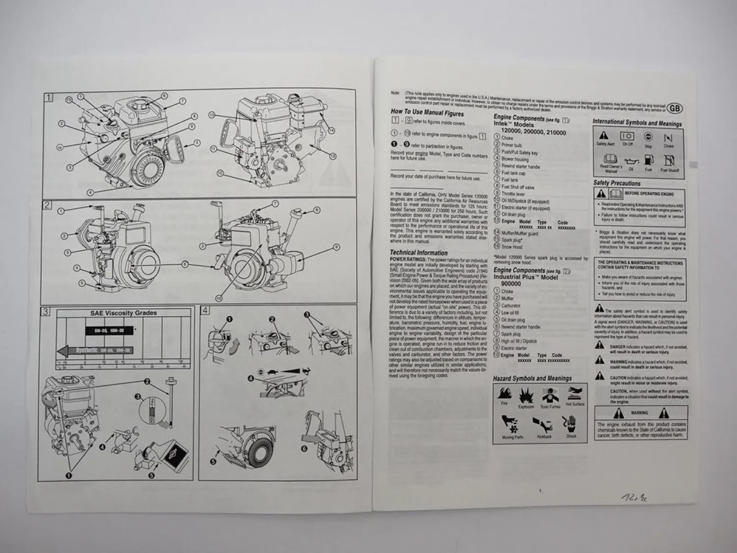 Briggs & Stratton 900000 120000 200000 210000 Motor Betriebsanleitung Operating