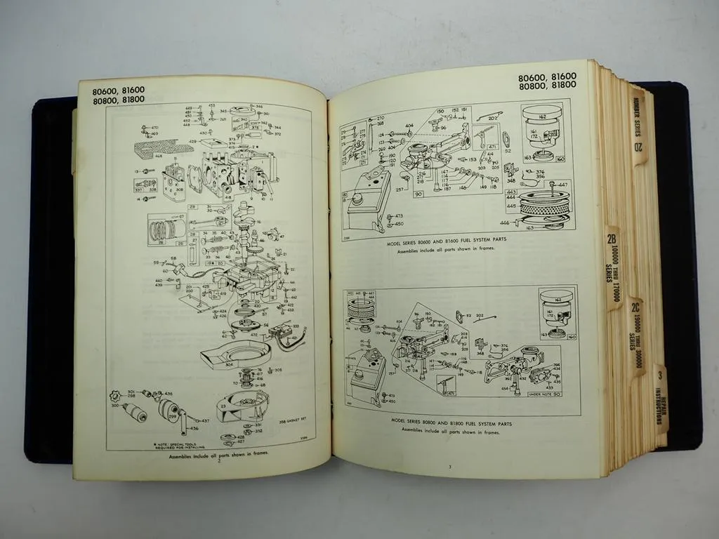 Briggs & Stratton Motor Reparatur Werkstatthandbuch Ersatzteilliste 1970er Jahre