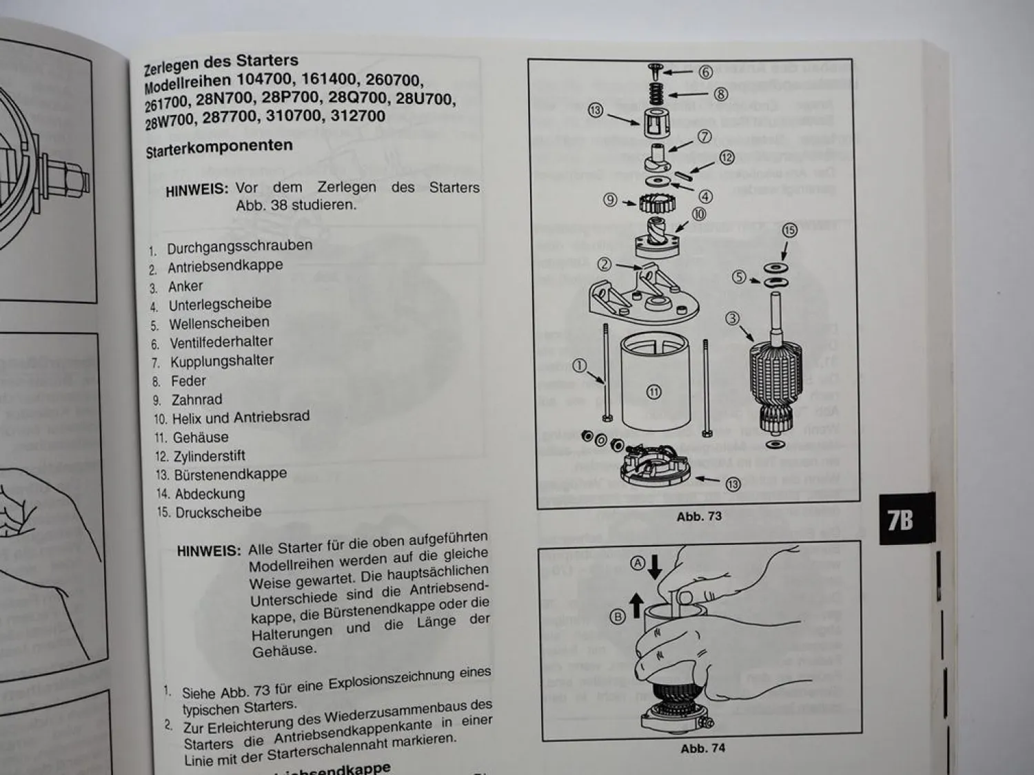 Briggs & Stratton Viertakt Einzylinder OHV Motoren Werkstatthandbuch 2002