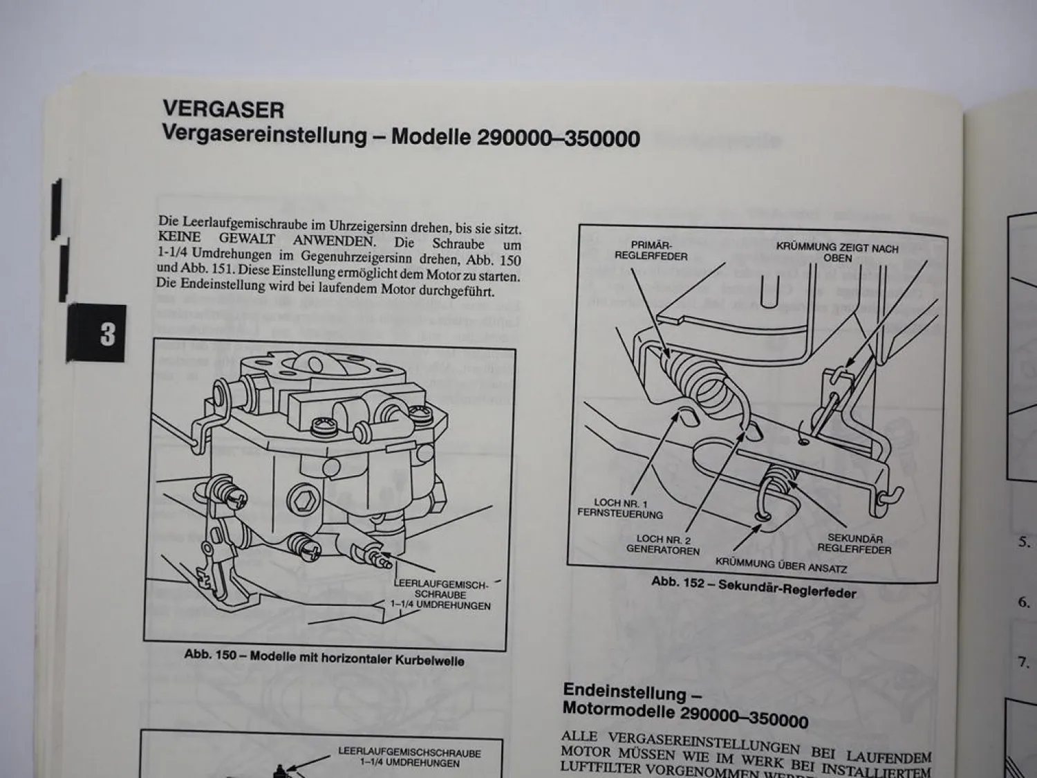 Briggs & Stratton Viertakt Zweizylinder OHV Motoren Werkstatthandbuch 1995