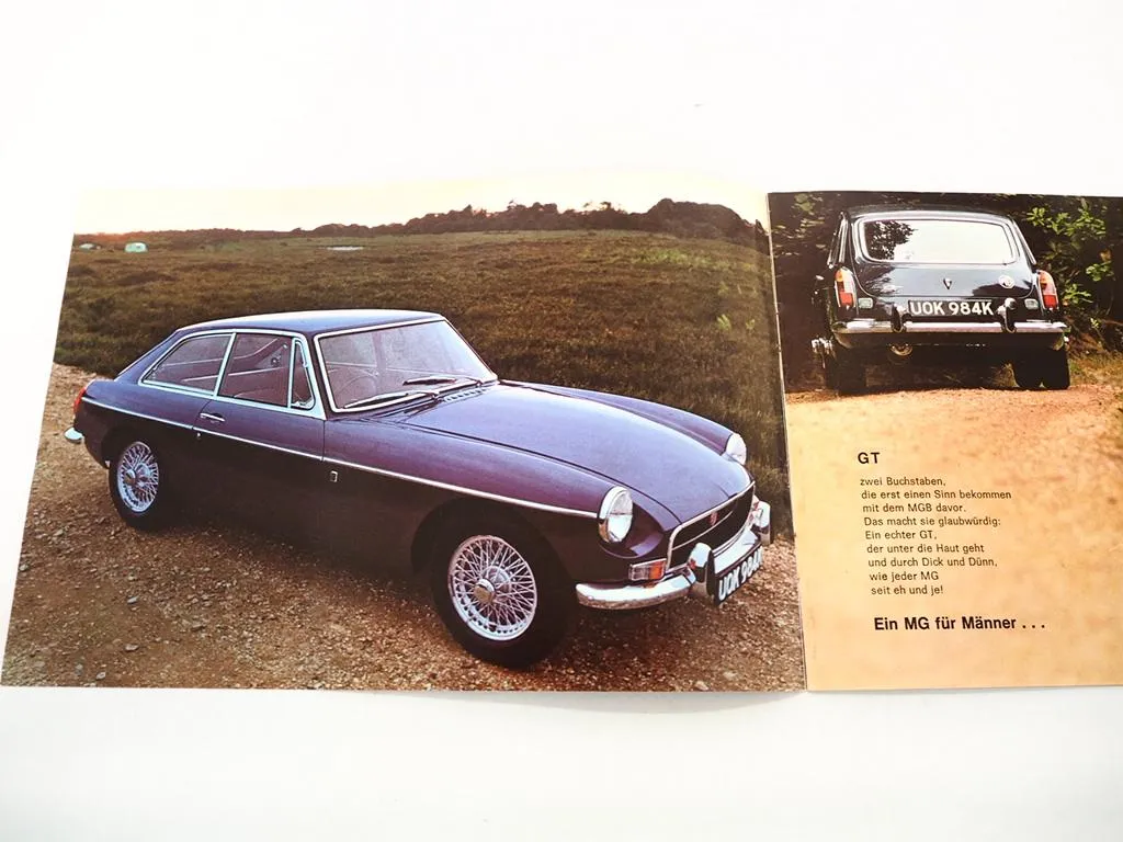 British Leyland MG MGB GT Coupe Sportwagen Prospekt 1970er Jahre