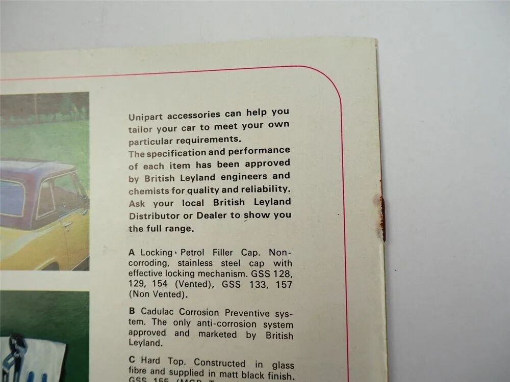 British Leyland UK Cars MG Midget MGB GT V8 Prospekt Brochure 1970er Jahre