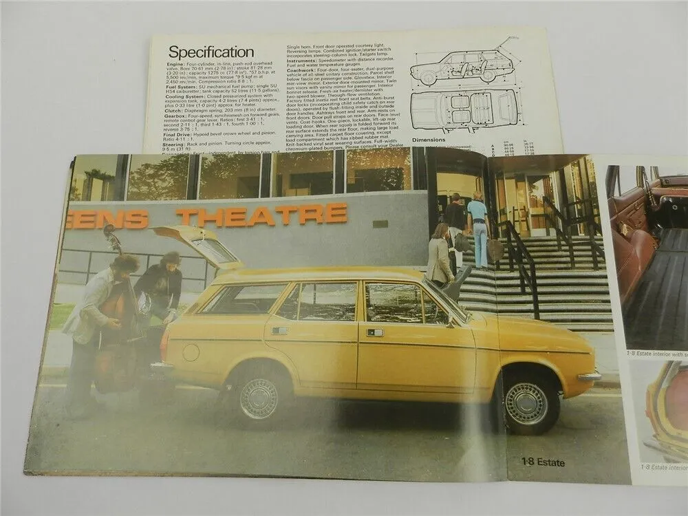 British Leyland UK Cars Morris Marina 2x Prospekt Brochure 1975/76