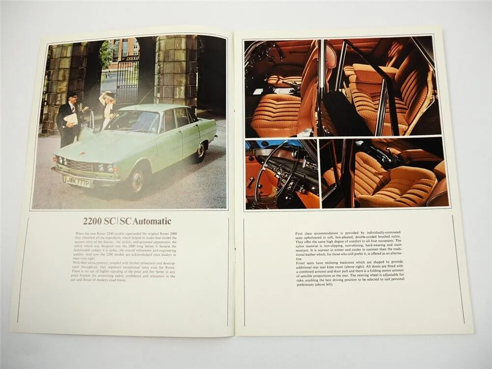 British Leyland UK Cars Rover 2200 3500 Range Rover Prospekt Brochure 1976