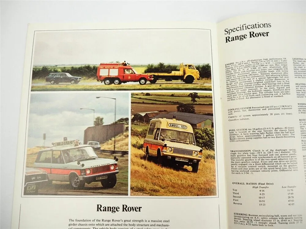 British Leyland UK Cars Rover 2200 3500 Range Rover Prospekt Brochure 1976