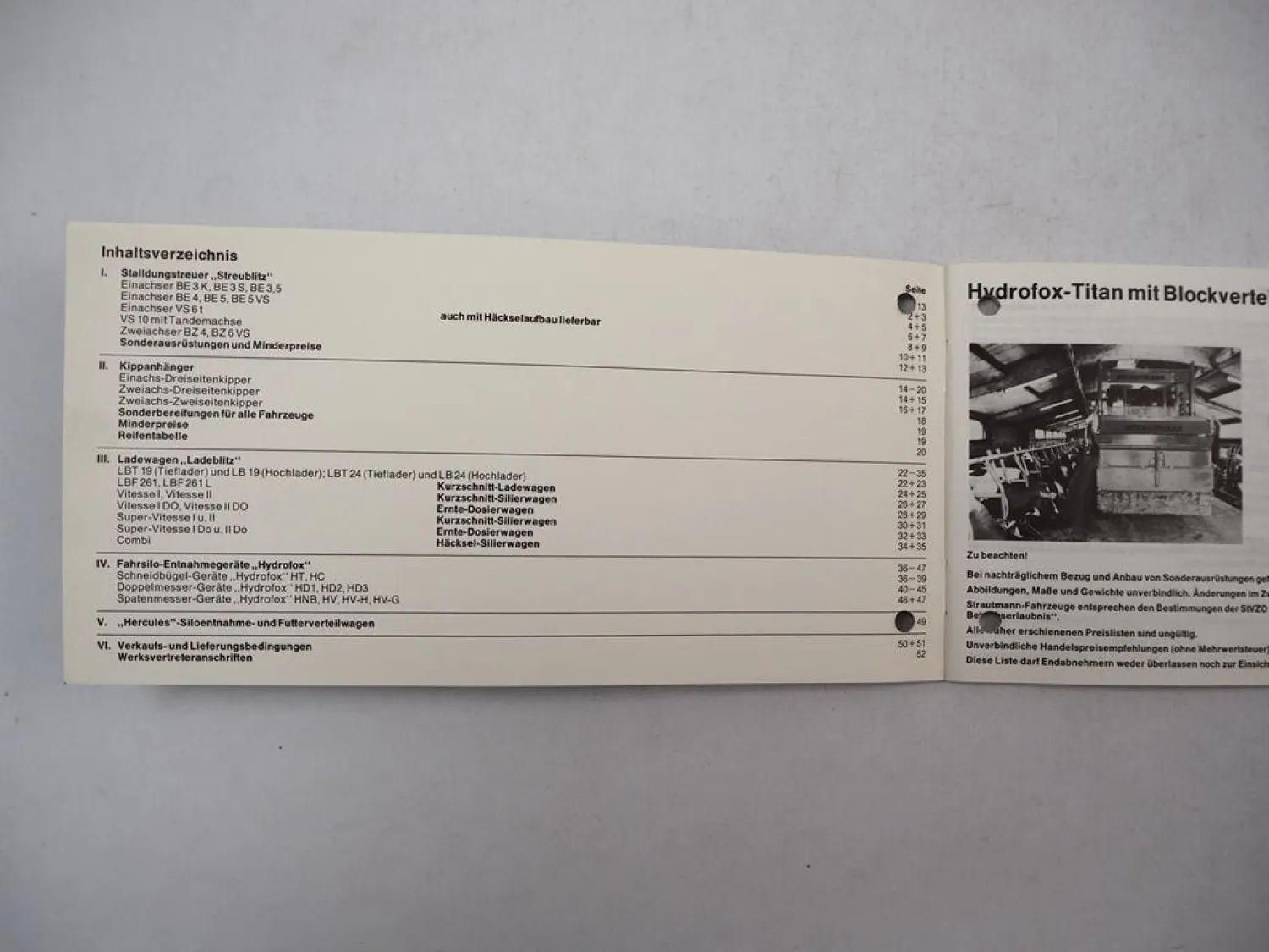 BSL Strautmann Preisliste 1989 Streublitz Kippanhänger Ladeblitz Hydrofox