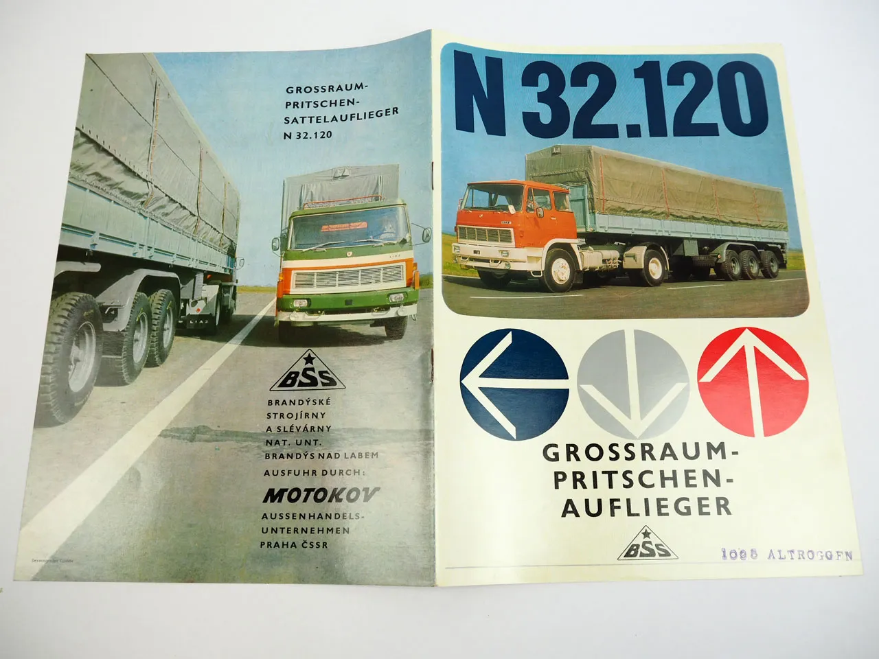 BSS N 32.120 Sattauflieger für Tatra NT 813 4x4 LKW Prospekt ca 1970