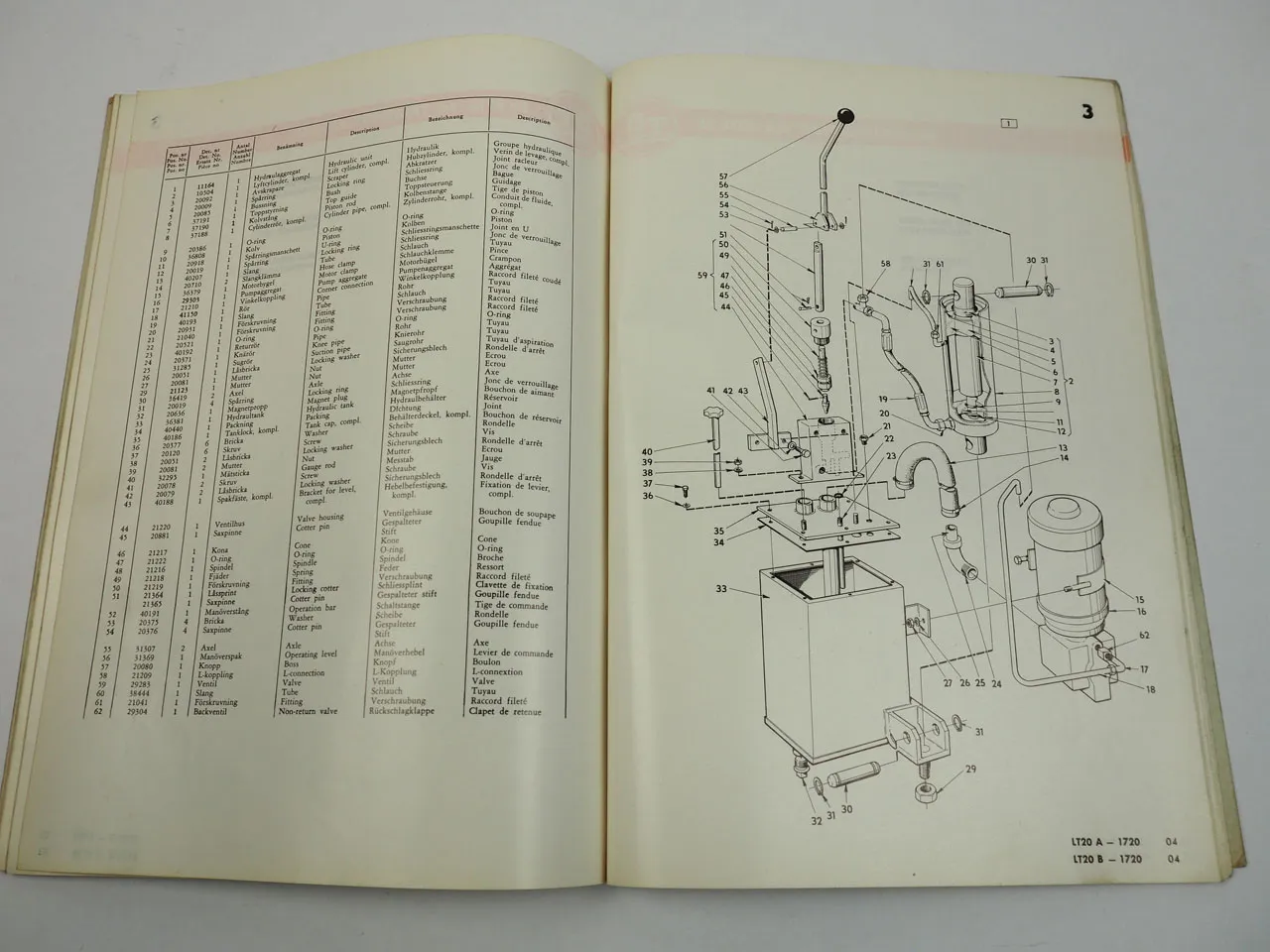 BT LT20 A B Stapler Hubwagen Betriebssanleitung Ersatzteilliste
