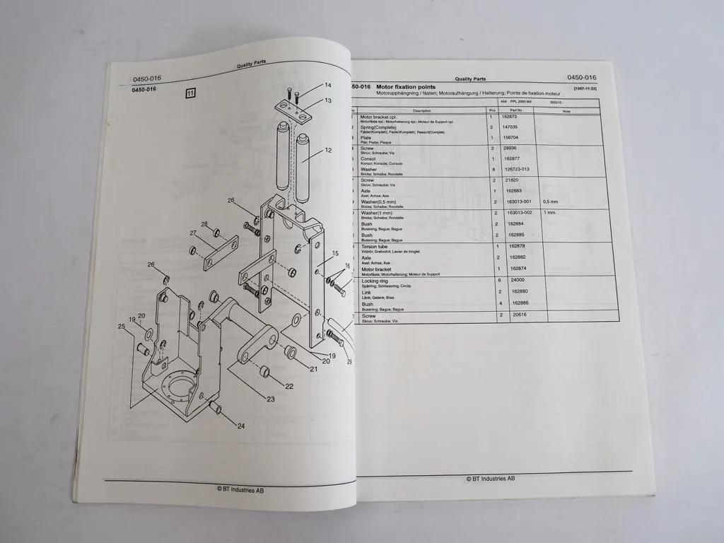 BT PPL 2000MX Hubwagen Bedienungsanleitung Ersatzteilliste 1998