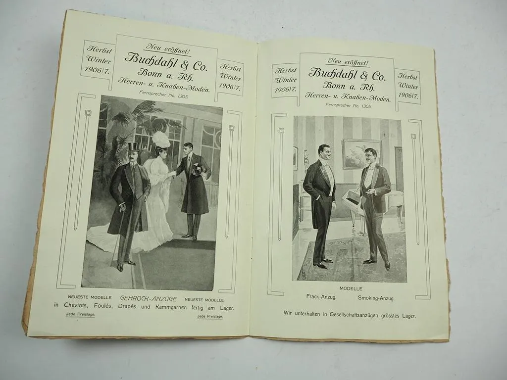 Buchdahl & Co Bonn Herren Damen Mode Katalog 1906 8 Seiten Am Hof 14 Römerplatz