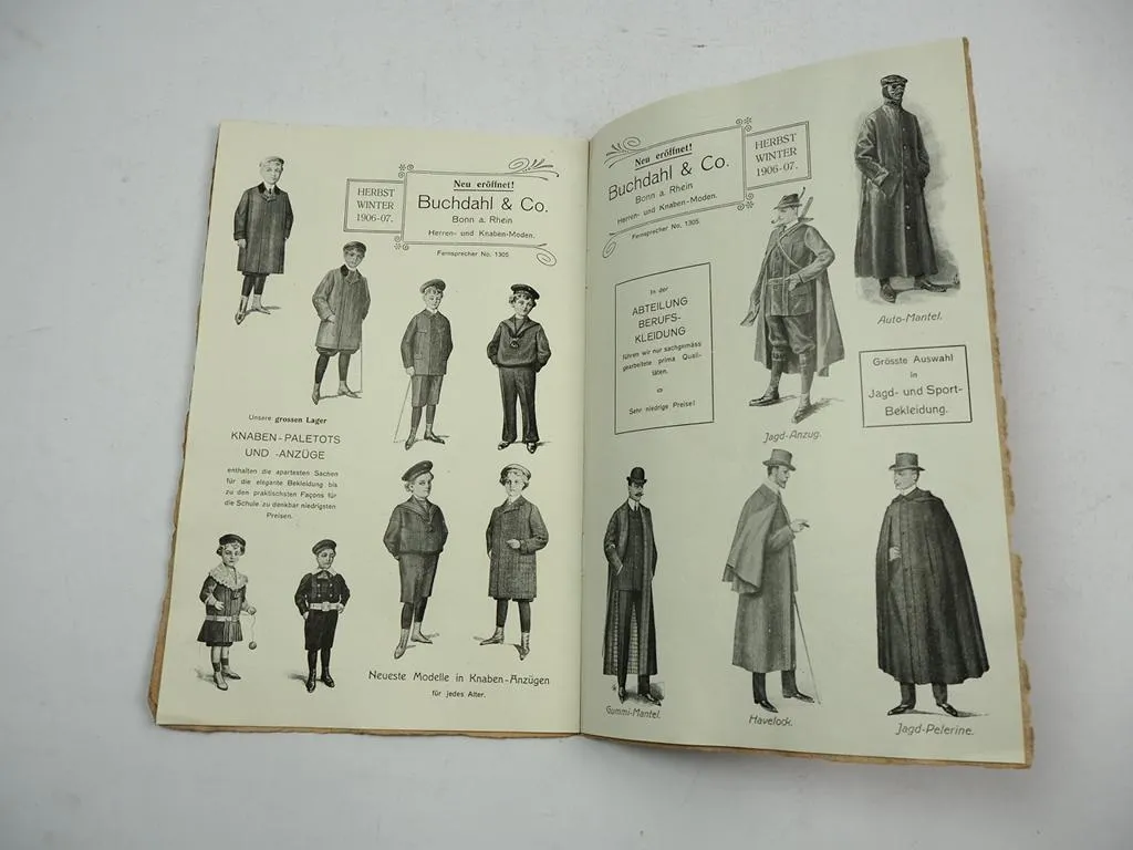 Buchdahl & Co Bonn Herren Damen Mode Katalog 1906 8 Seiten Am Hof 14 Römerplatz