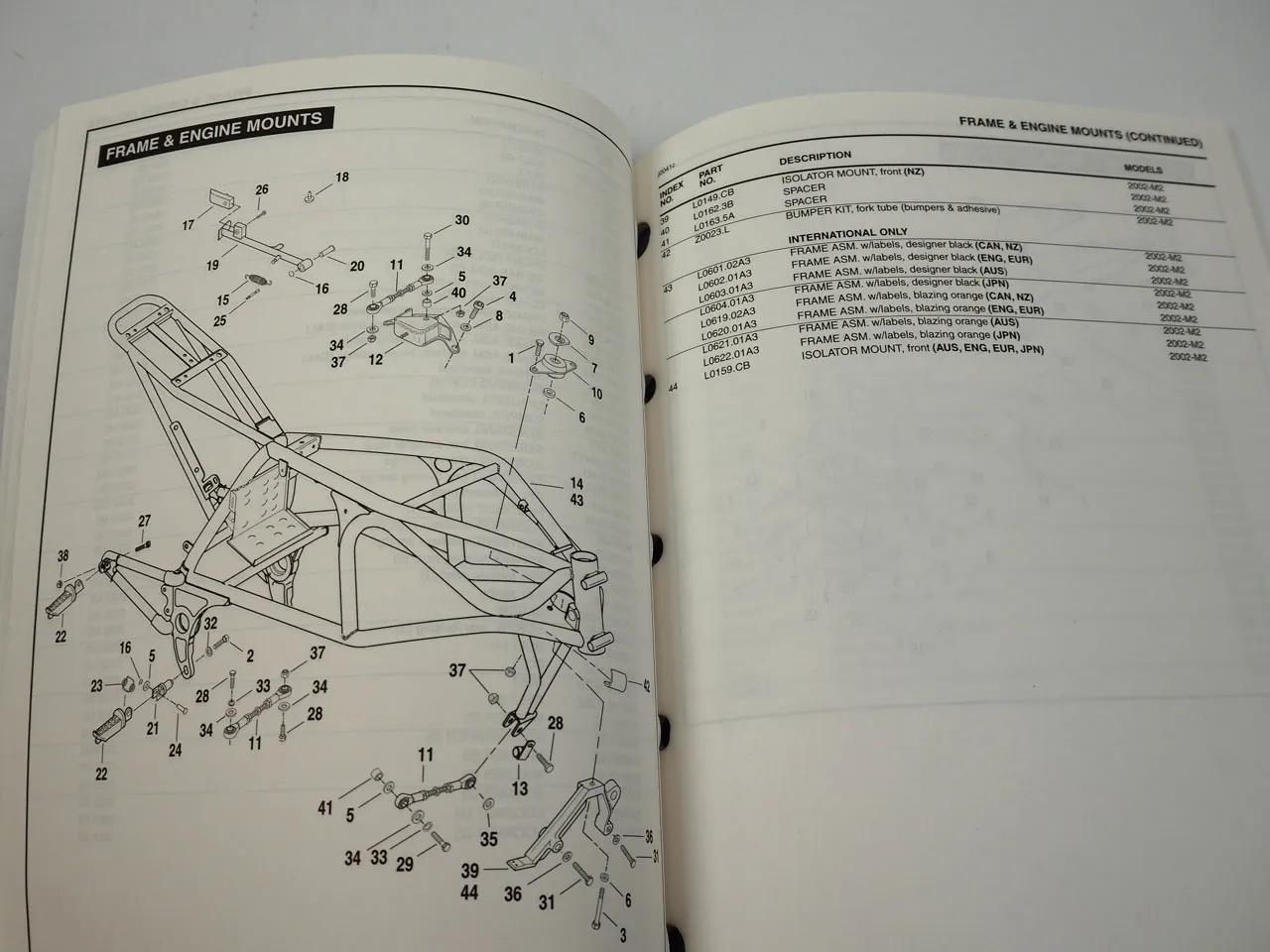 Buell Cyclone M2 M2L Parts Catalog 2002 Official Factory Catalog Ersatzteilliste
