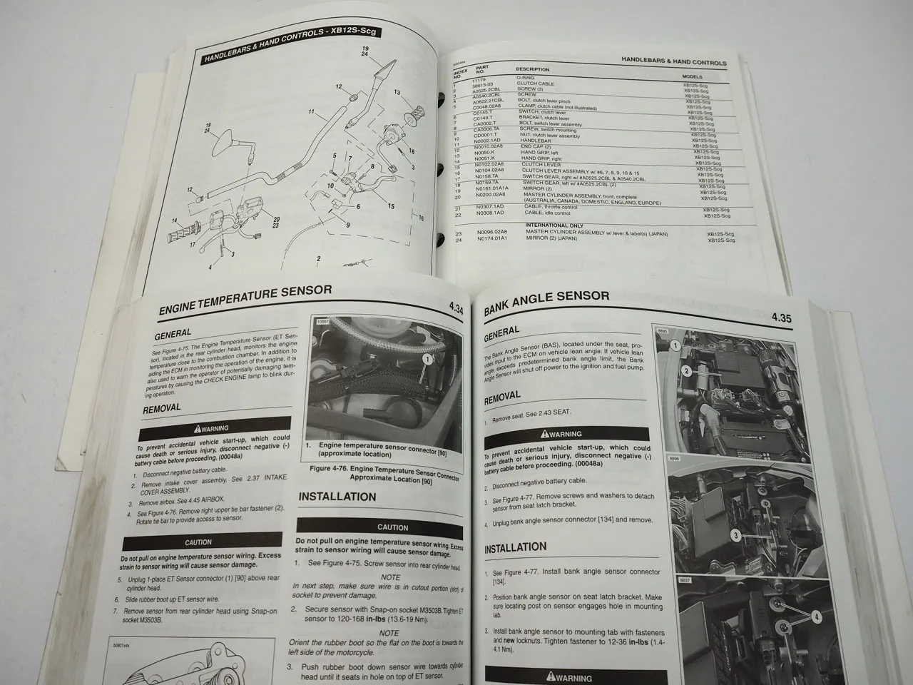 Buell Lightning XB9SX 12S Scg 2005 Service Manual and Parts Catalog