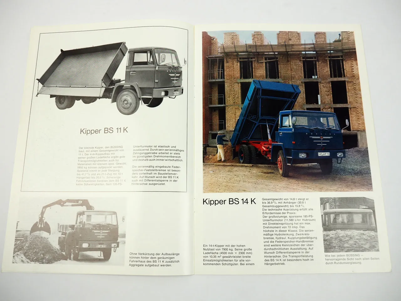 Büssing BS11K BS14K Commodore Burglöwe SAK Kipper Allradkipper Prospekt 1967