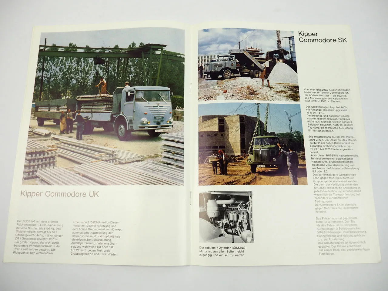 Büssing BS11K BS14K Commodore Burglöwe SAK Kipper Allradkipper Prospekt 1967
