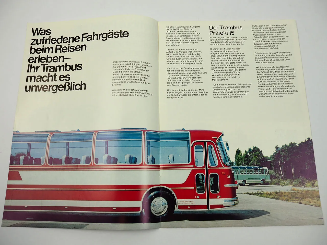 Büssing Bus Trambus Präfekt 15 Reisebus Prospekt 1965