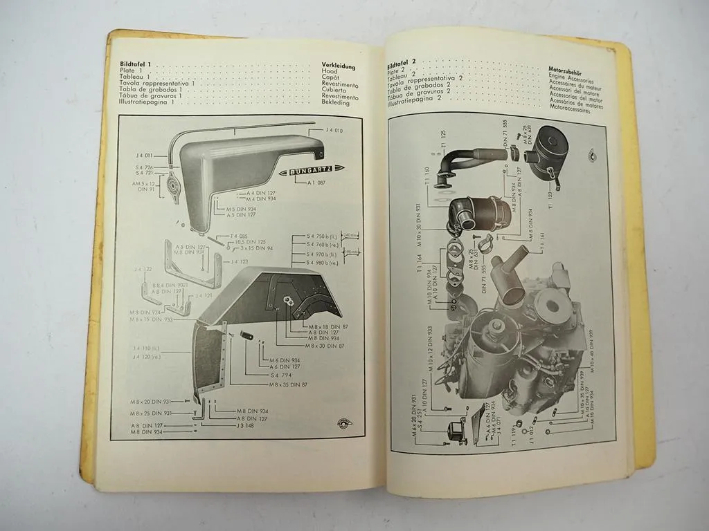 Bungartz T7 Vierradschlepper Betriebsanleitung Bedienung Ersatzteilliste 1962