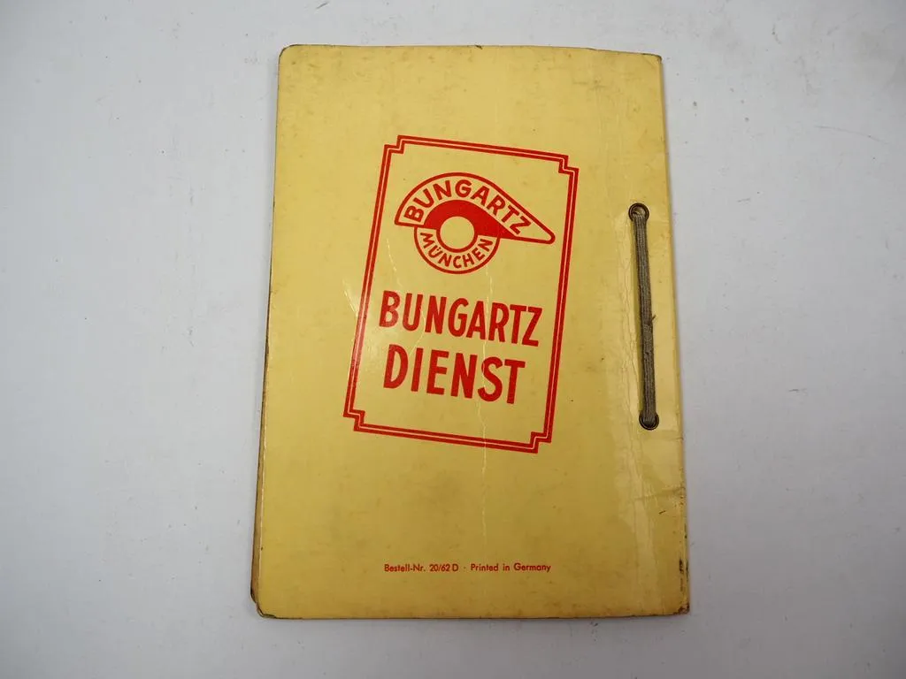 Bungartz T7 Vierradschlepper Betriebsanleitung Bedienung Ersatzteilliste 1962