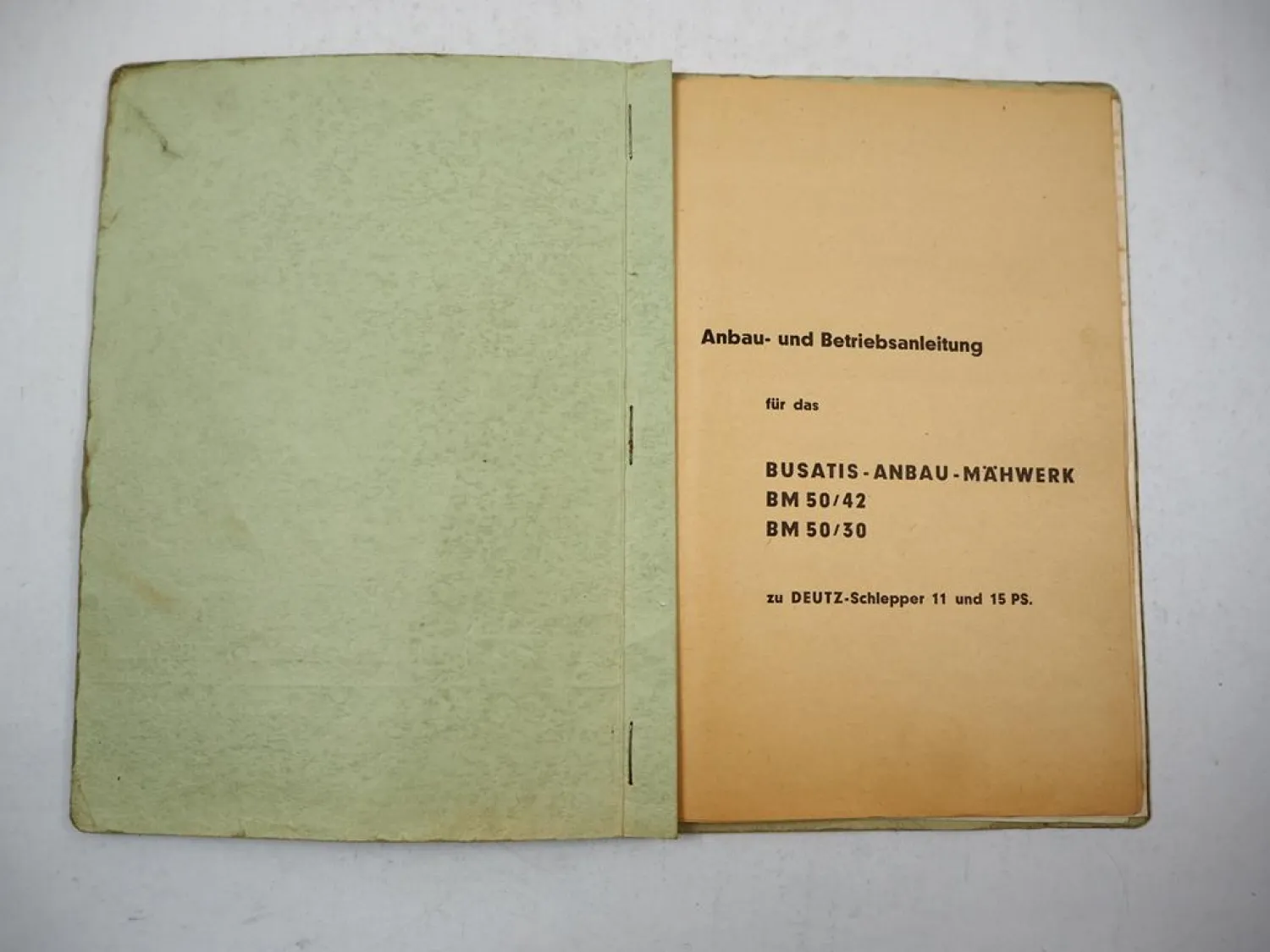 Busatis BM 50/42 50/30 Mähwerk für Deutz Betriebsanleitung Ersatzteilliste
