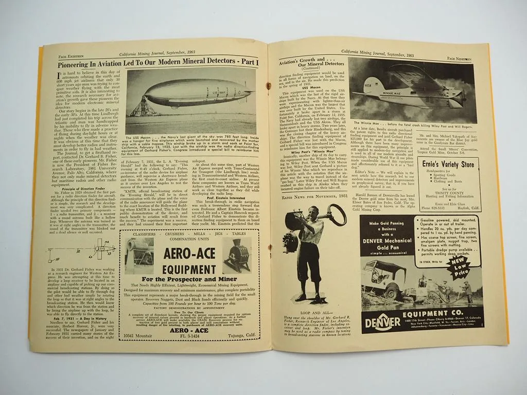 California Mining Journal Volume 33 Number 1 September 1963 Magazine Zeitschrift