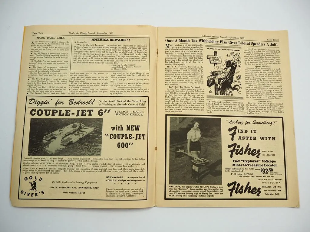 California Mining Journal Volume 33 Number 1 September 1963 Magazine Zeitschrift