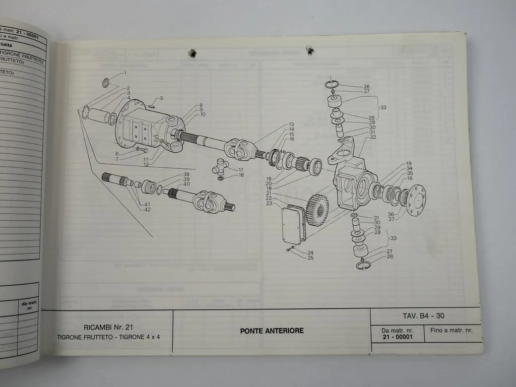 Carraro Serie 21 23 Supertigre Tigrone Unicar Tigrecar Unitrans Ersatzteilliste