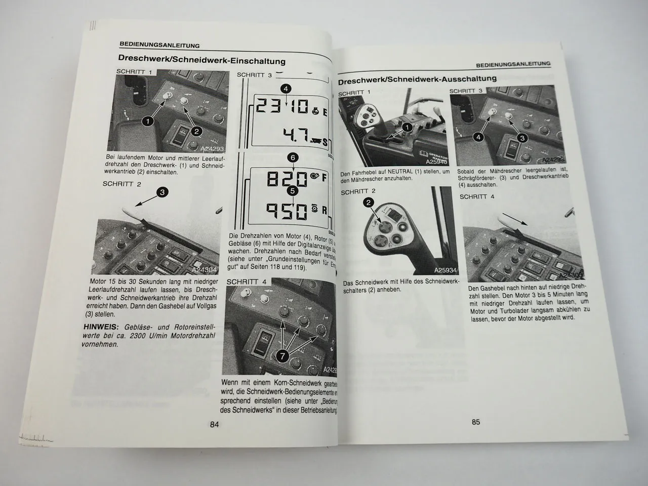 Case 2166 Axial Flow Mähdrescher Betriebsanleitung 1996
