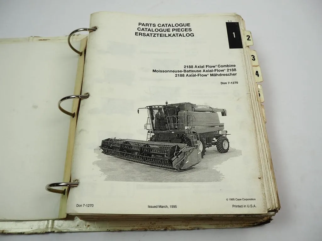 Case 2288 Mähdrescher Axial Flow Combine Ersatzteilkatalog Parts List 1995