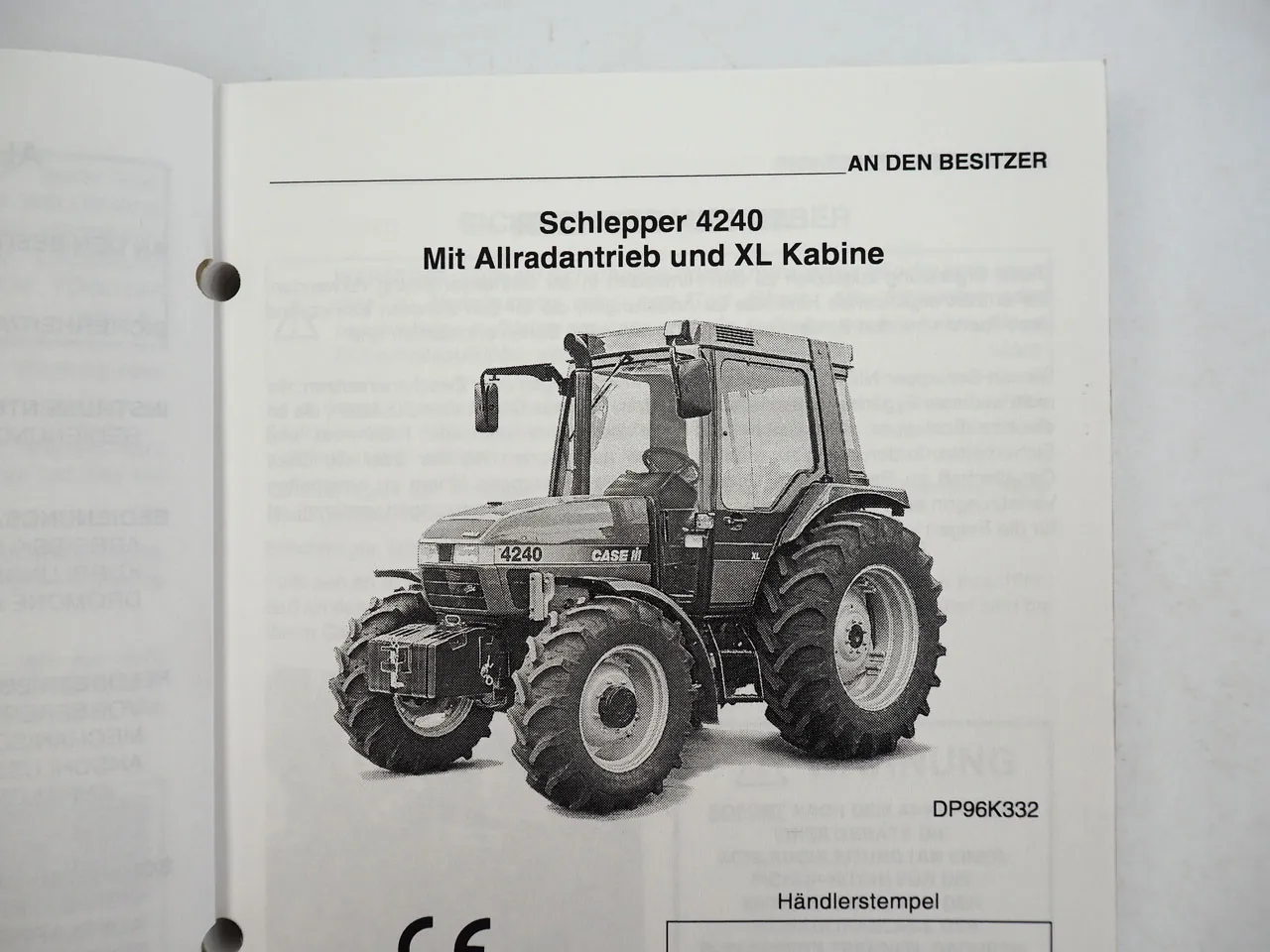 Case 3210 3220 3230 4210 4220 4230 4240 Schlepper Betriebsanleitung 11/1996