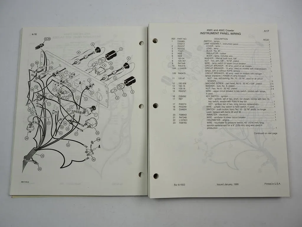 Case 450C 455C Laderaupe Crawler Ersatzteilkatalog Parts catalog 1990