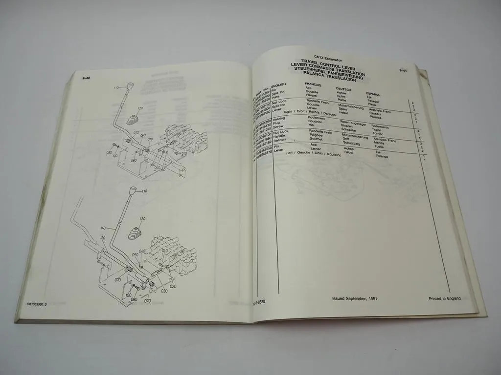 Case CK13 Raupenbagger Ersatzteilkatalog Parts Catalog Catalogue Pieces 1991