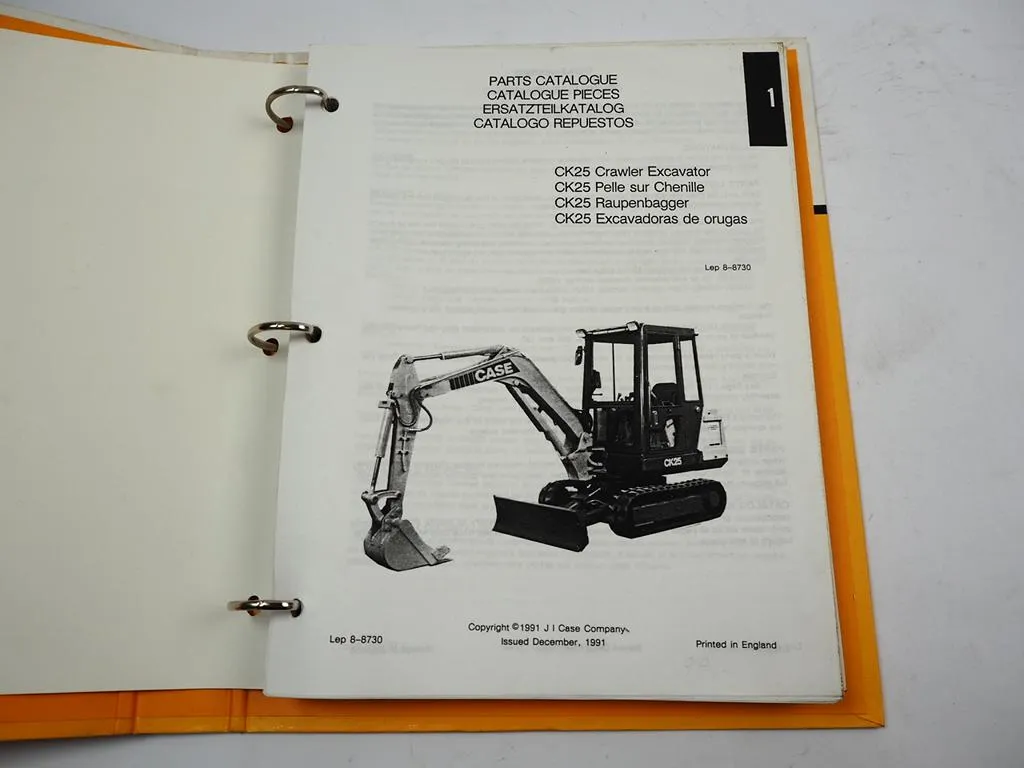 Case CK25 Raupenbagger Crawler Excavator Ersatzteilkatalog Parts List 1991