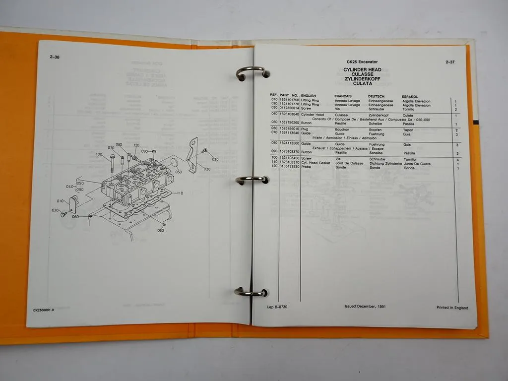 Case CK25 Raupenbagger Crawler Excavator Ersatzteilkatalog Parts List 1991