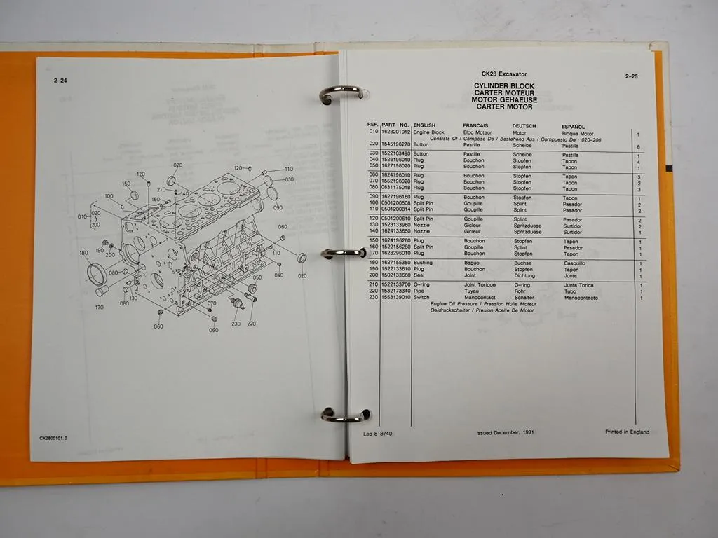 Case CK28 Raupenbagger Crawler Excavator Ersatzteilkatalog Parts List 1991