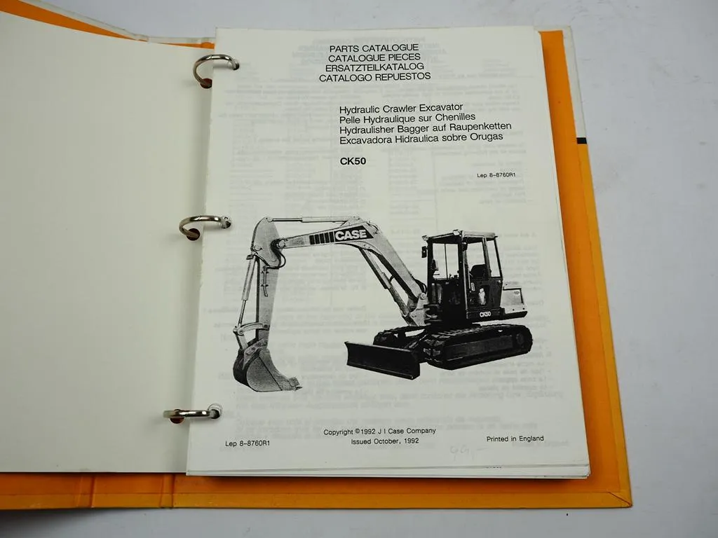 Case CK50 Raupenbagger Crawler Excavator Ersatzteilkatalog Parts List 1992