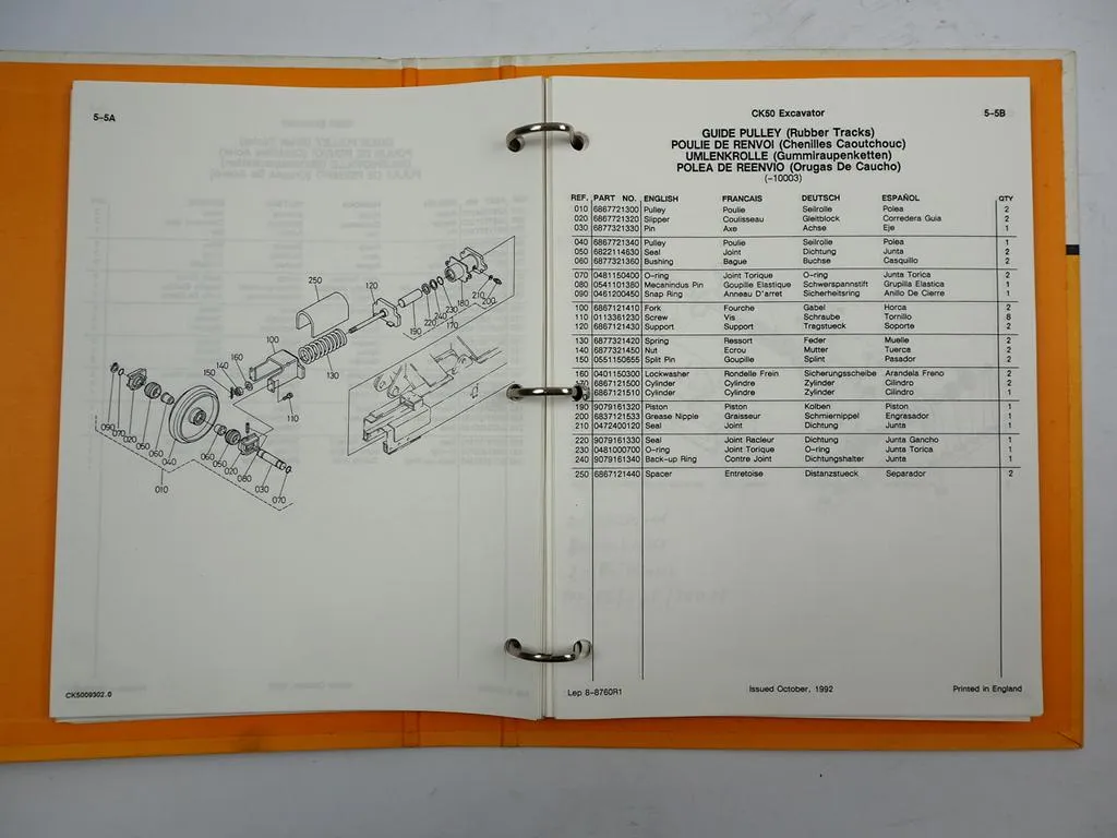 Case CK50 Raupenbagger Crawler Excavator Ersatzteilkatalog Parts List 1992