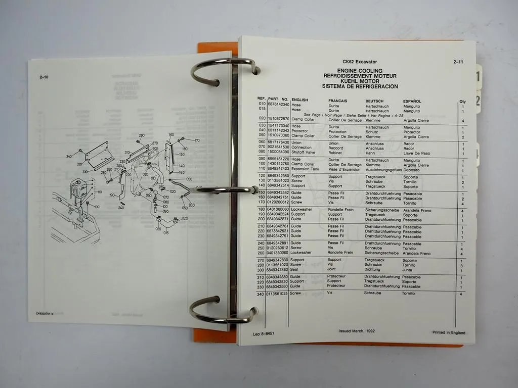 Case CK62 Raupenbagger Crawler Excavator Parts Catalog Service Manual