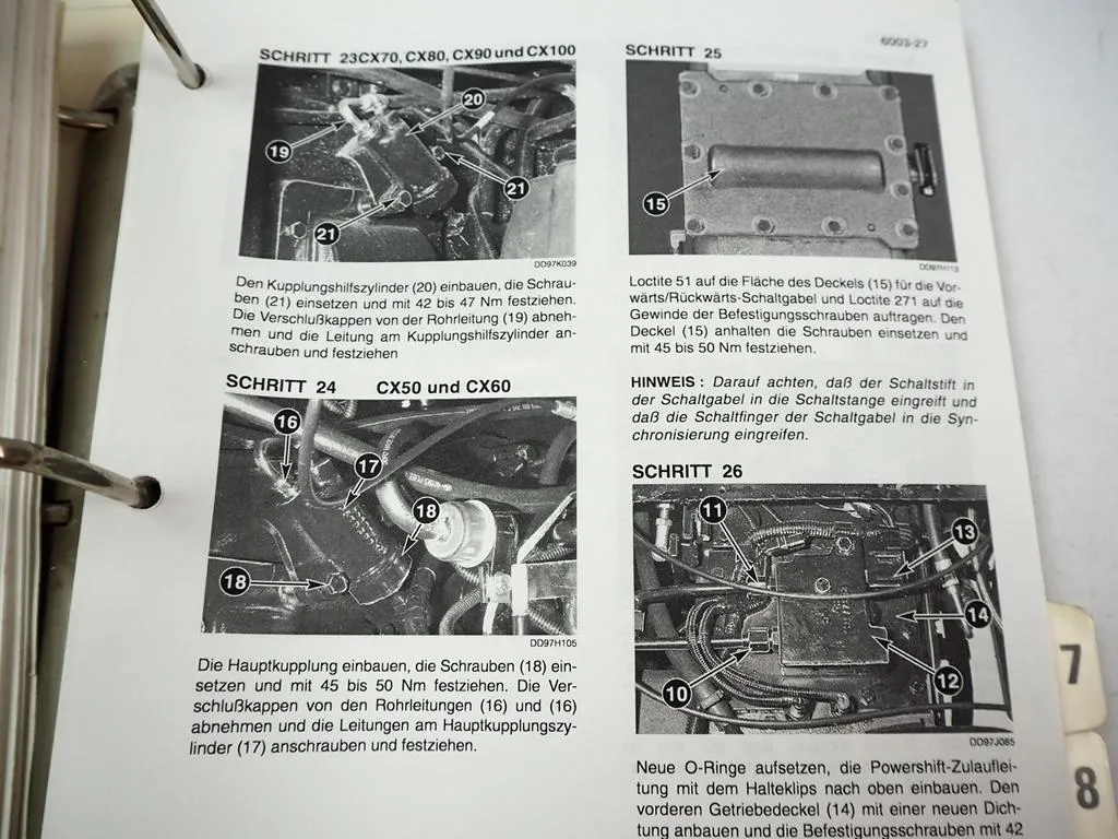 Case CX50 60 70 80 90 100 Schlepper Werkstatthandbuch Reparaturanleitung 1998