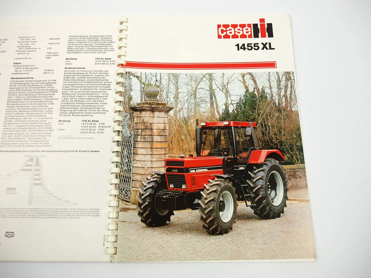Case IH 433 - 833 743 - 1455XL ... Traktor 17x Prospekt Ringbuch 1980er Jahre