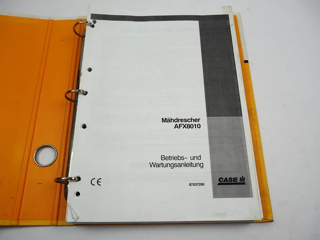 Case IH AFX8010 Mähdrescher Betriebsanleitung Bedienungsanleitung Wartung