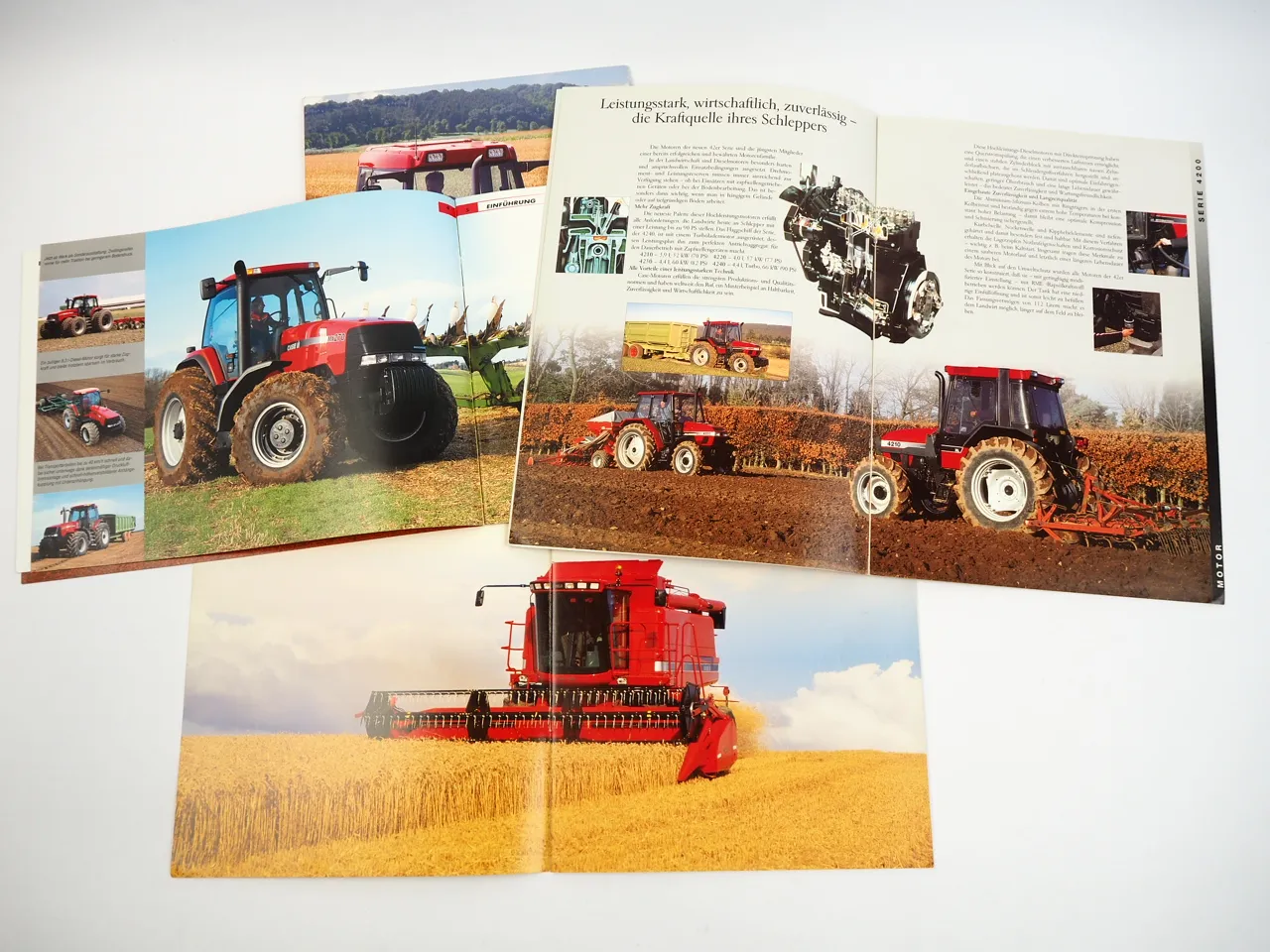 Case IH CS150 4200 MX Magnum Traktor 2100 Mähdrescher 4x Prospekt 1990er Jahre