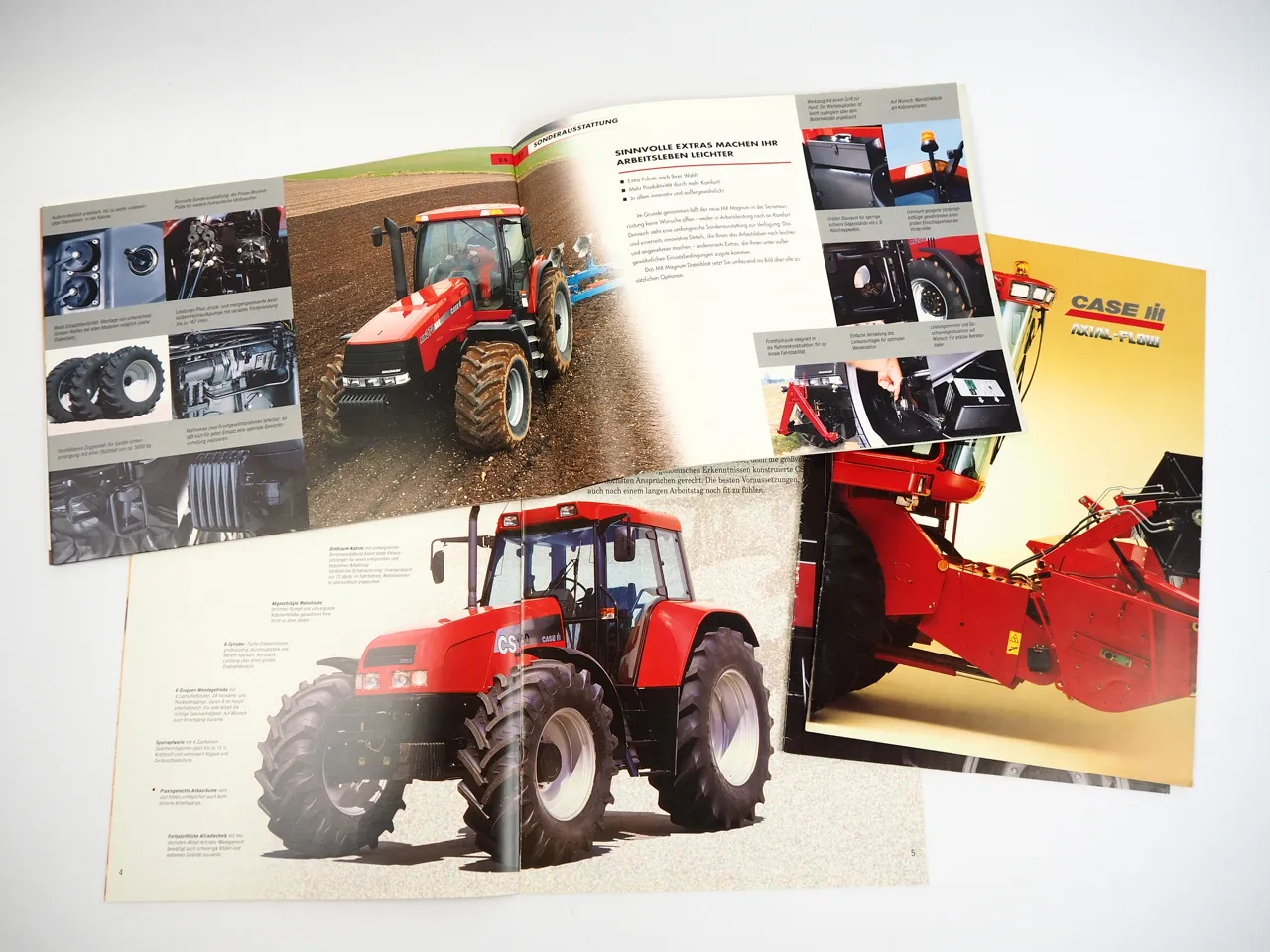 Case IH CS150 4200 MX Magnum Traktor 2100 Mähdrescher 4x Prospekt 1990er Jahre
